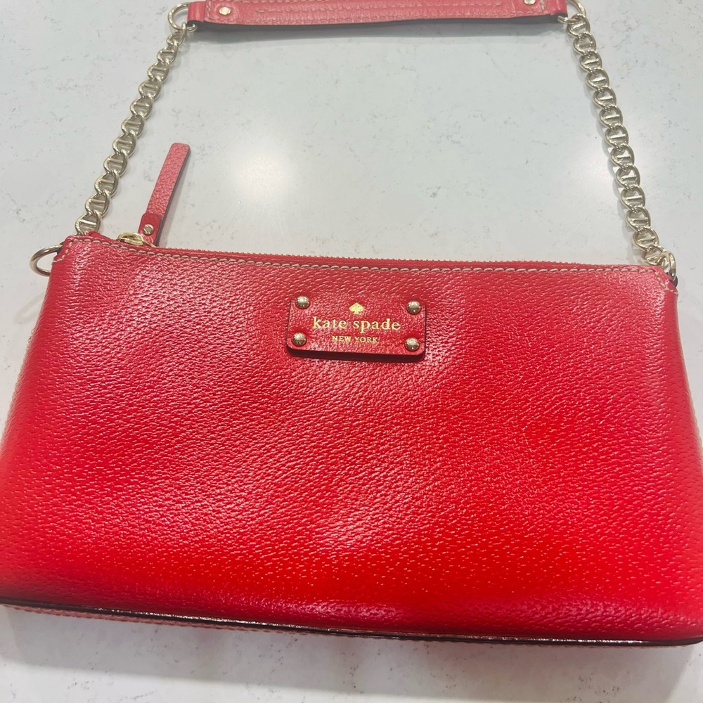 kate spade red leather chain-strap crossbody - Picture 2 of 11